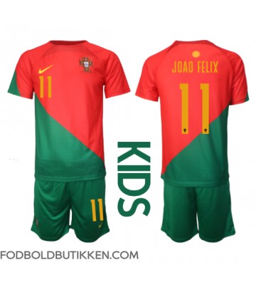 Portugal Joao Felix #11 Hjemmebanetrøje Børn VM 2022 Kortærmet (+ Korte bukser)